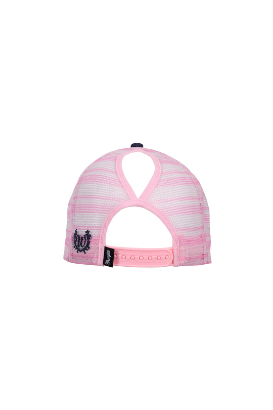 X6W2938CAP Darla High Profile Ponytail Trucker Cap | Navy / Pink