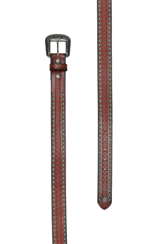 X6W2986BLT Alyssa Leather Belt | MAHOGANY