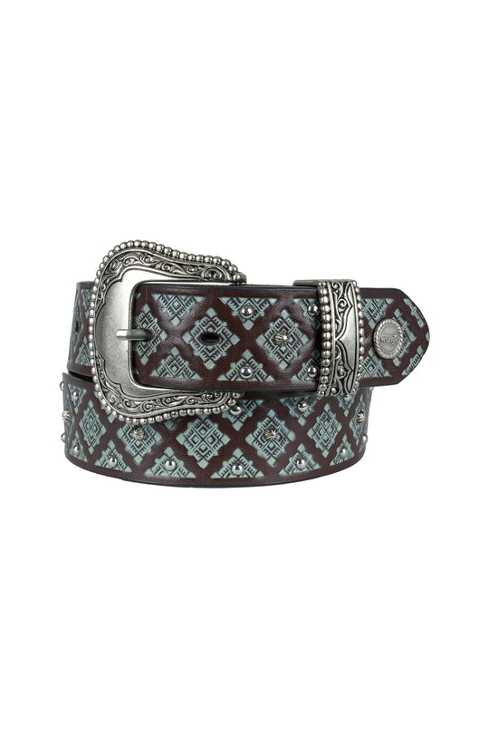 X6W2988BLT Emmaline Belt | Chocolate | Turquise
