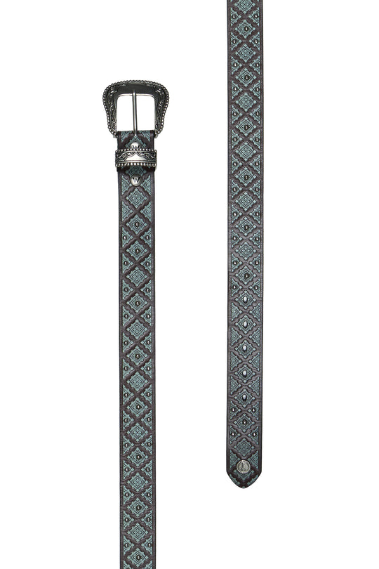 X6W2988BLT Emmaline Belt | Chocolate | Turquise
