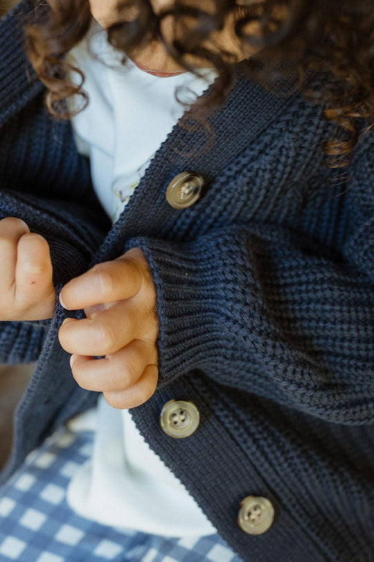 Chunky Knit Cardigan | Navy