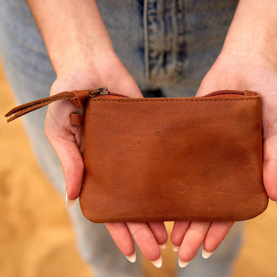 1432136 Stylish Leather Coin Purse Tan