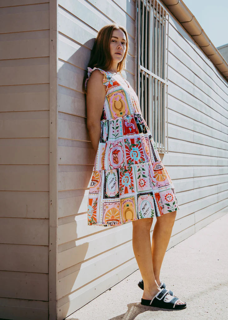 C1636227S25 Cloth + Paper + Scissors Rodeo Print Mini Sundress