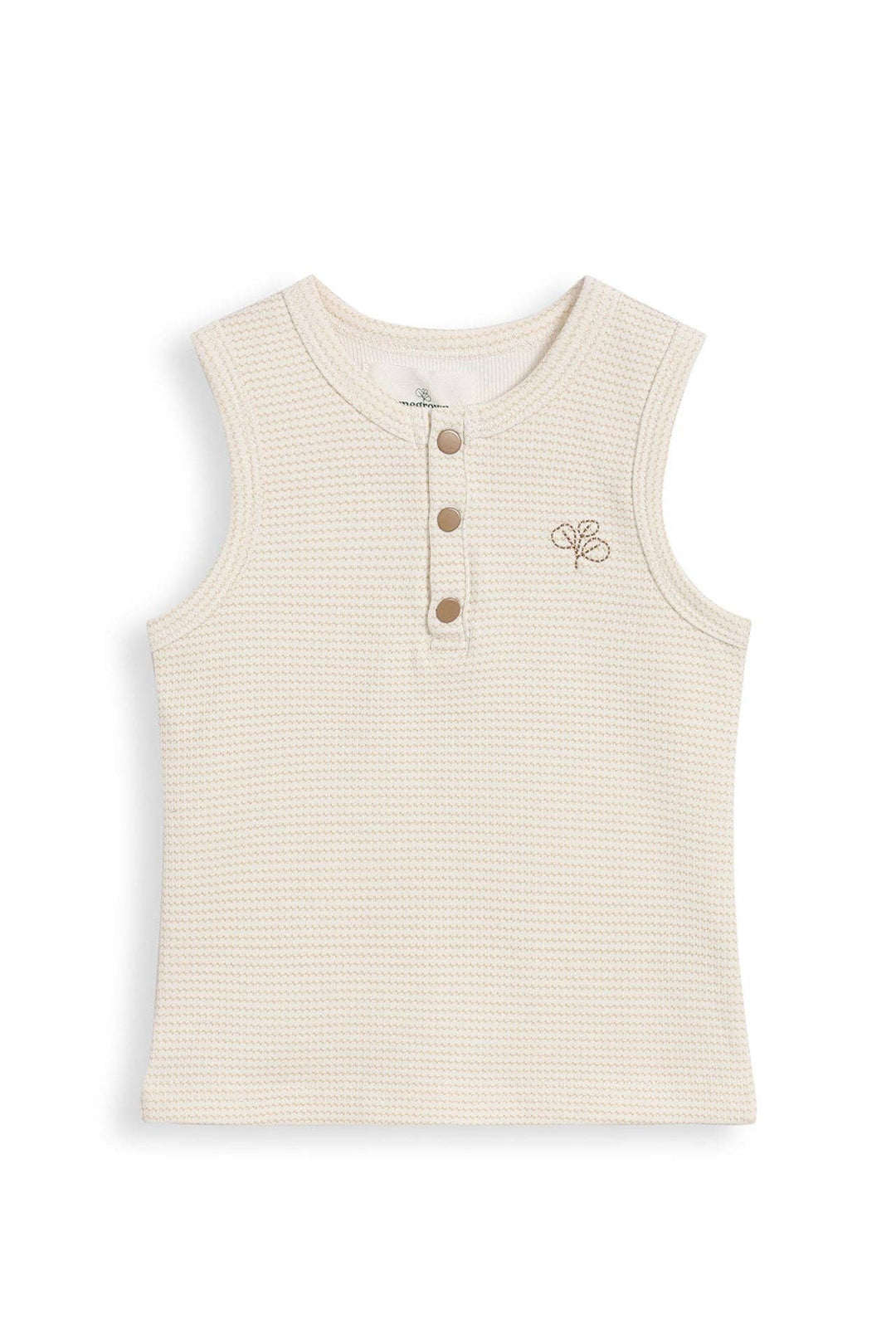 Henley Rib Singlet Trellis | Oat