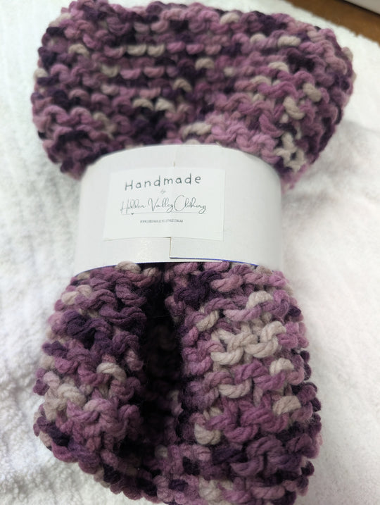 1431975 Knitted Purple Cowl