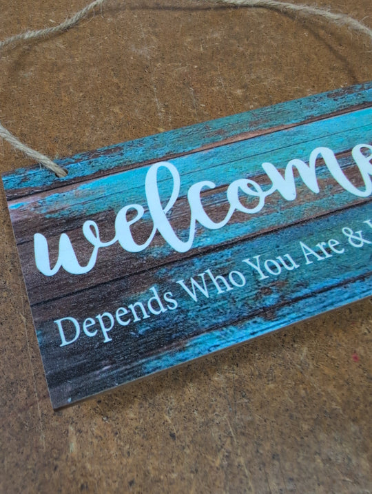 1431997 Decorative timer sign "Welcome-ish"