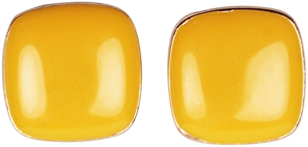 UA909111 Square Glazed Earrings | Yellow