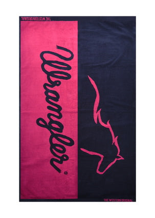 XCP2915TWL Wrangler Running Horse Towel | Navy/Pink Pink/Pink