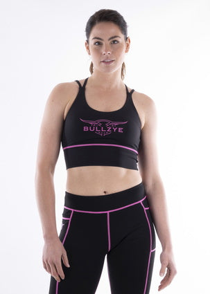 B2S2509225 Women's Pip Crop Top | Black/Pink