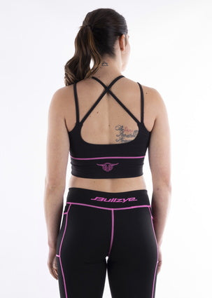 B2S2509225 Women's Pip Crop Top | Black/Pink