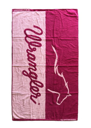 XCP2915TWL Wrangler Running Horse Towel | Navy/Pink Pink/Pink