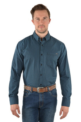P3W1115670 Adams L/S Shirt | Black/Blue