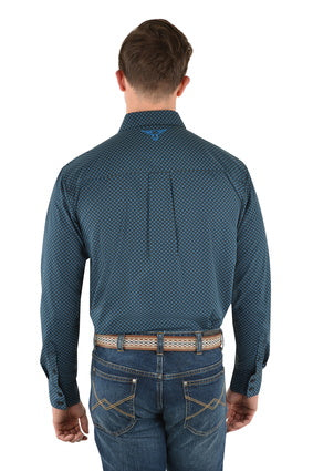 P3W1115670 Adams L/S Shirt | Black/Blue