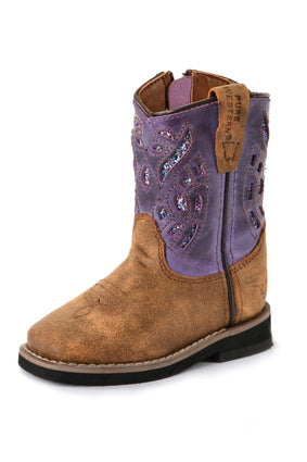 PCP78093T Toddlers Dash Boot | Brown/Purple Distressed