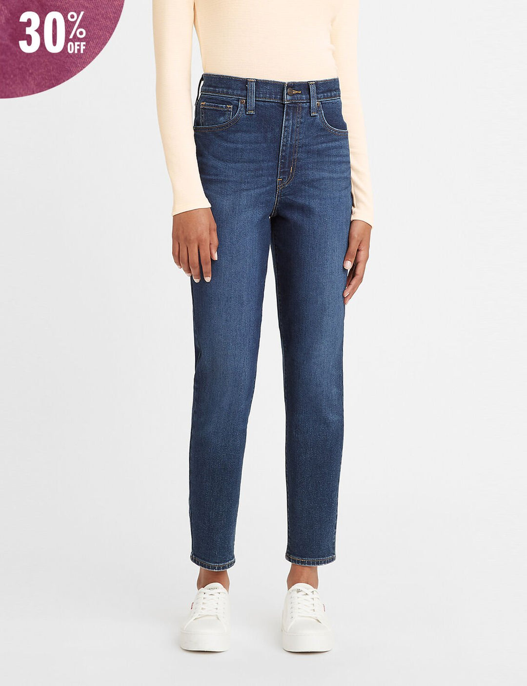 26986-0018 High Waisted Mom Jeans | Cloud