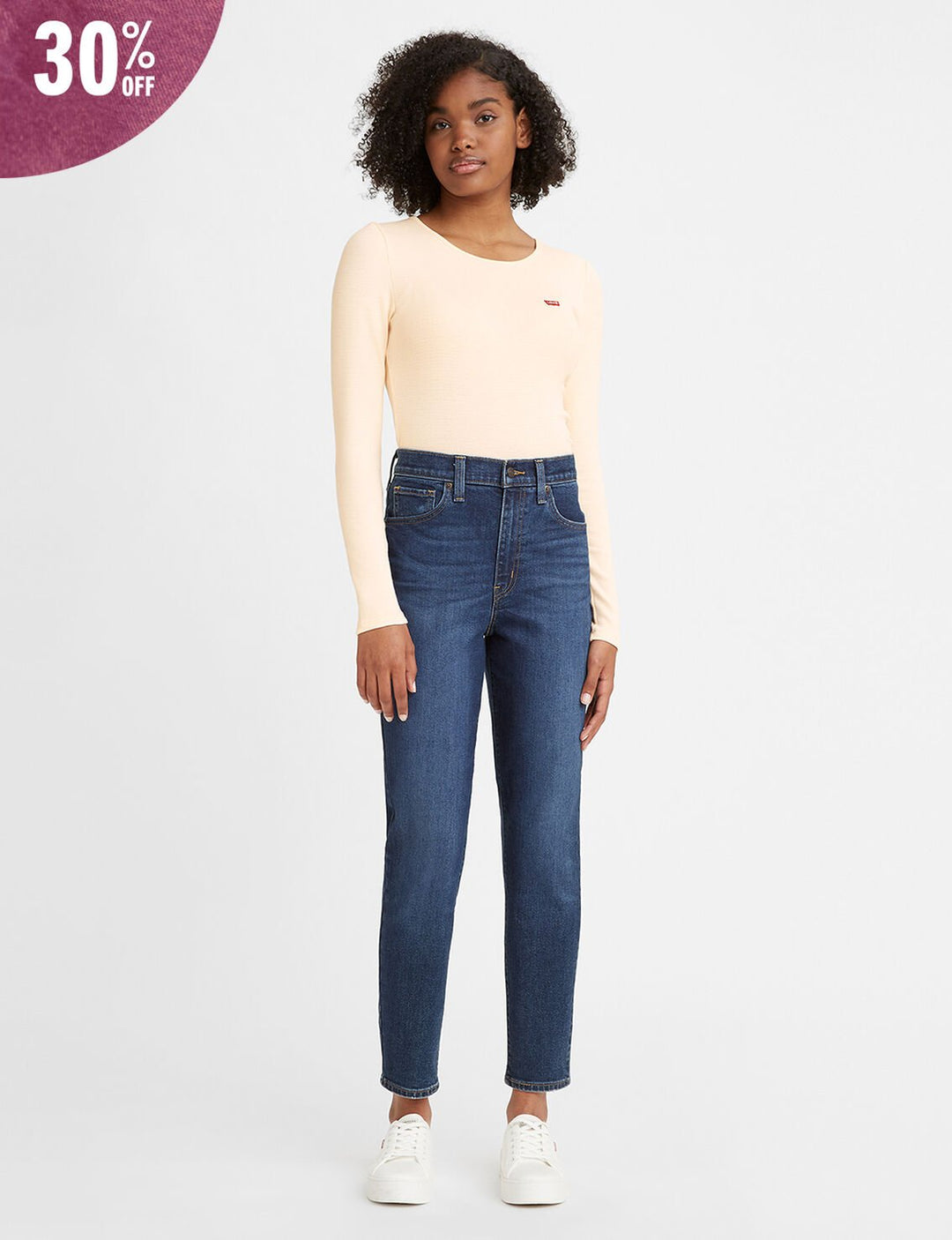 26986-0018 High Waisted Mom Jeans | Cloud