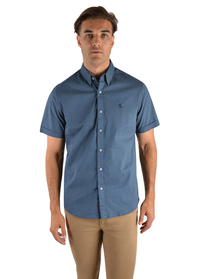 T2S1121039 Men's Archer Print Tailored Shirt | Navy