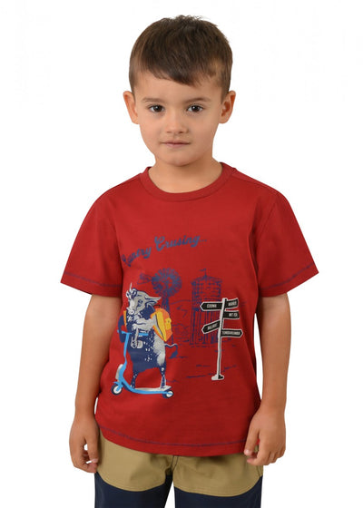 T2S3514111 Boys Scooter Tee | Red