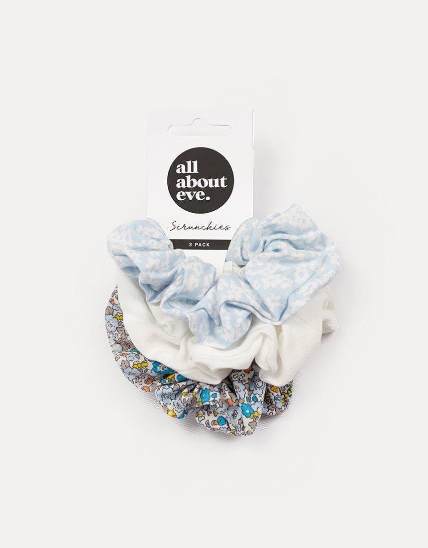 ALL ABOUT EVE Hair Accessories Blue Scrunches | 3 Pack Assorted Colours