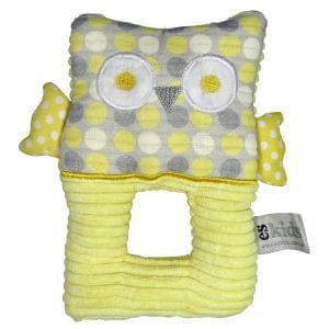 ES KIDS BABY Owl Ring Rattle | Yellow Spot