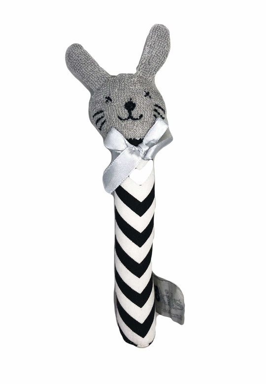 ES KIDS BABY RATTLE PBRBZ Bunny Rattle | Black Zig Zag