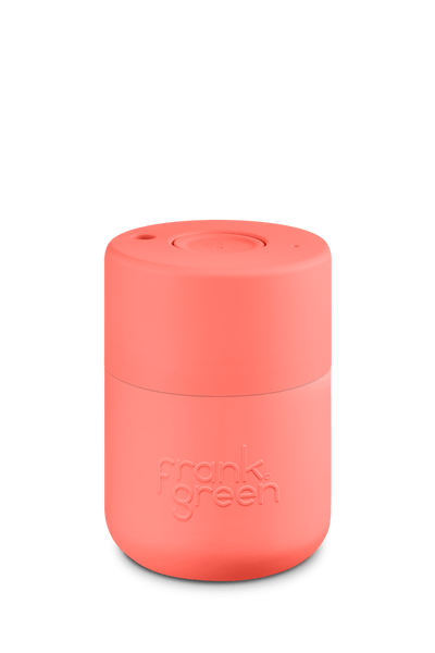 Frank Green KEEP CUP Living Coral 8oz Original Reusable Cup with Push Button Lid