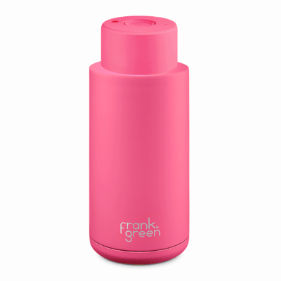 Frank Green REUSABLE CUPS Push Button Lid 9NPR4S8 34oz Reusable Bottle | Neon Pink