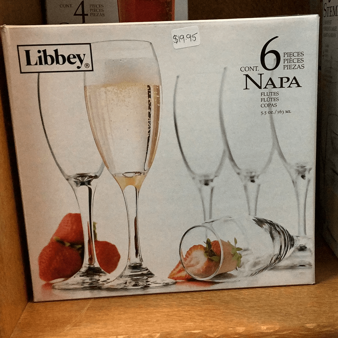 Hidden Valley Clothing Libbey 6 Piece Glass Flute Set