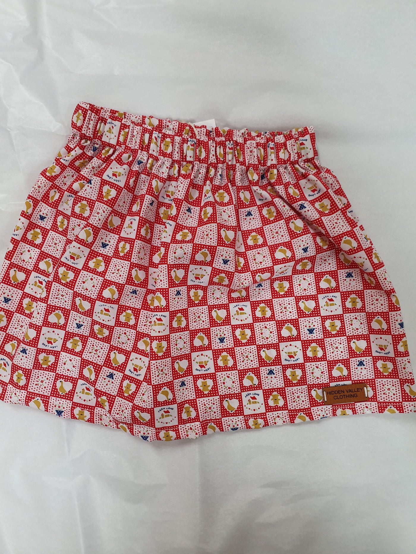 Hidden Valley Clothing SKIRT HVC Handmade Skirt | Red/Pink Farmland