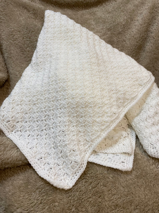Crocheted "Baby Bliss" Blanket | White