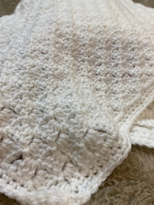 Crocheted "Baby Bliss" Blanket | White