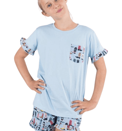 RINGERS WESTERN Baby & Toddler Outfits Sky Blue / 2 320216RW Bonnie Girls Short Pyjama Set