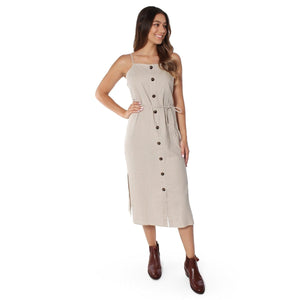 RINGERS WESTERN DRESS 220235811 Camille Womens Button Up Dress | Camel