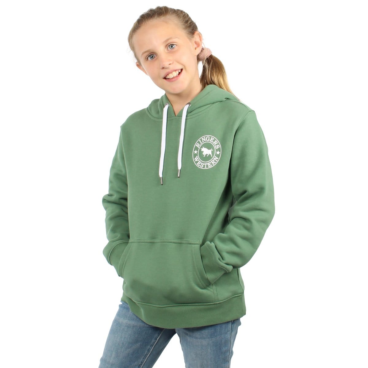RINGERS WESTERN JUMPERS Signature Bull Kids Hoodies | Cactus Green