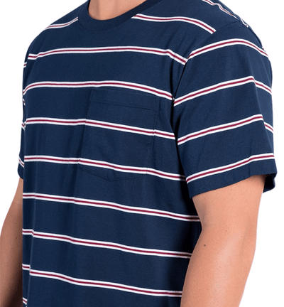 RINGERS WESTERN Shirts & Tops 121035RW Angus Mens Loose Fit Tee | Navy Stripe