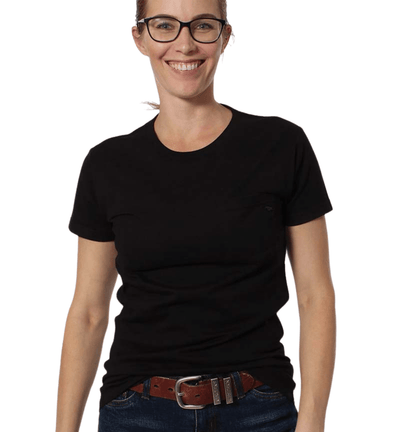 RINGERS WESTERN Shirts & Tops Black / 6 219201007 Kimberley Womens Pocket T-Shirt