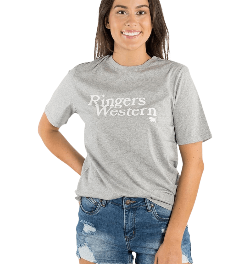 RINGERS WESTERN Shirts & Tops Grey / 6 221107RW Monash Womens Loose Fit T-Shirt