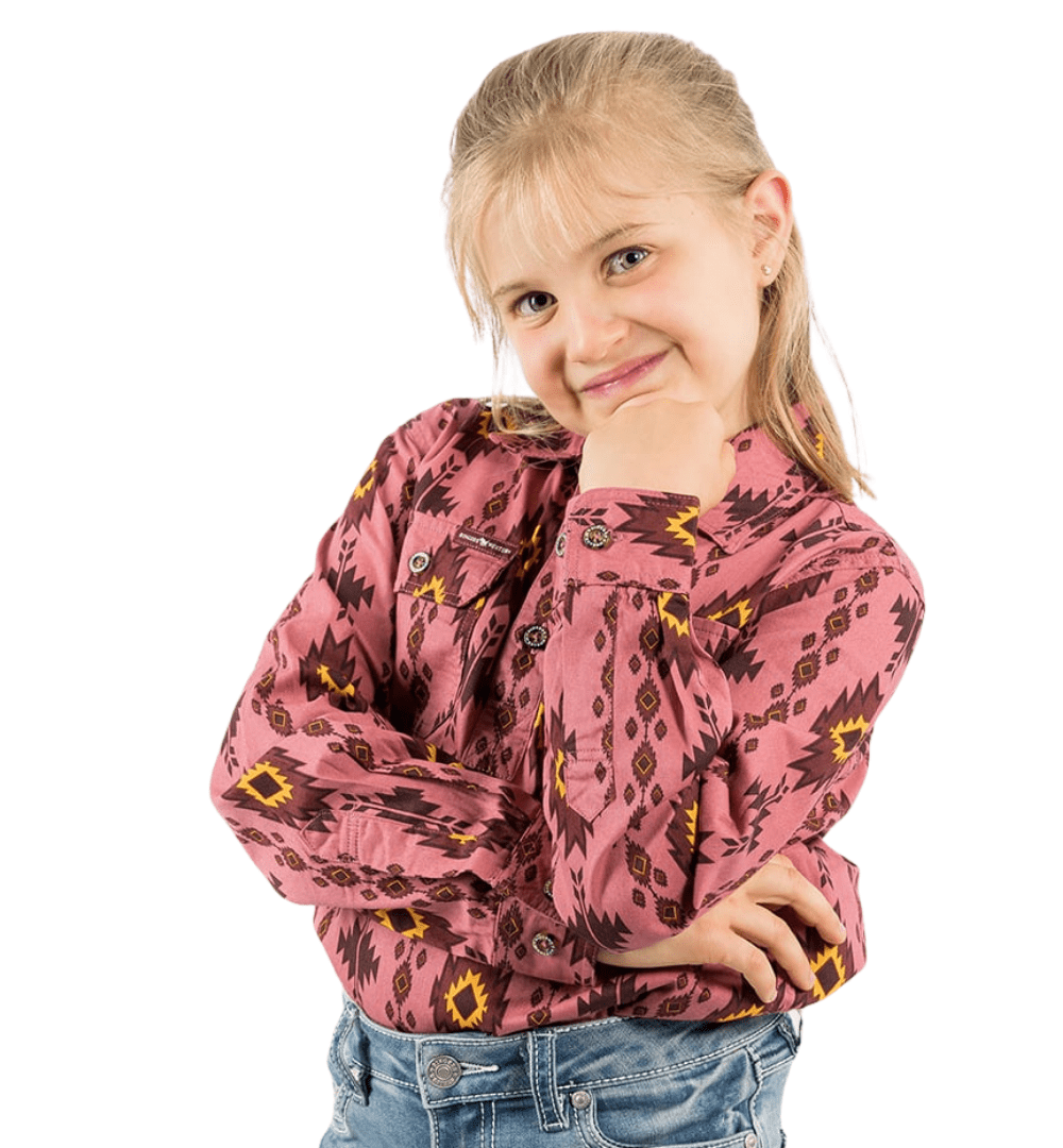 RINGERS WESTERN Shirts & Tops 320210002 Limited Edition Kids Half Button Work Shirt | Montana Print