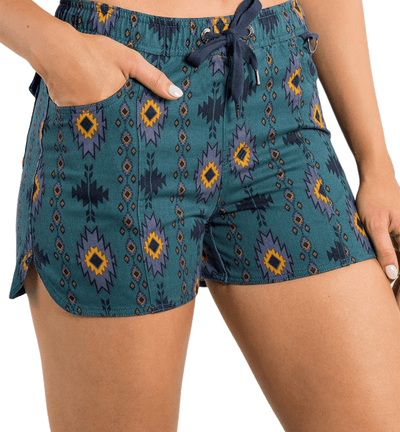 RINGERS WESTERN Shorts Amazon Green with Montana Print / 6 220239RW Womens Heavy Weight Ruggers