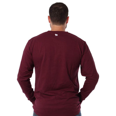 RINGERS WESTERN T-SHIRT 119203062 Dalby Mens Long Sleeve T-Shirt | Burgundy