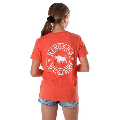 RINGERS WESTERN T-SHIRT 319201009 Signature Bull Kids Classic T-Shirt | Coral