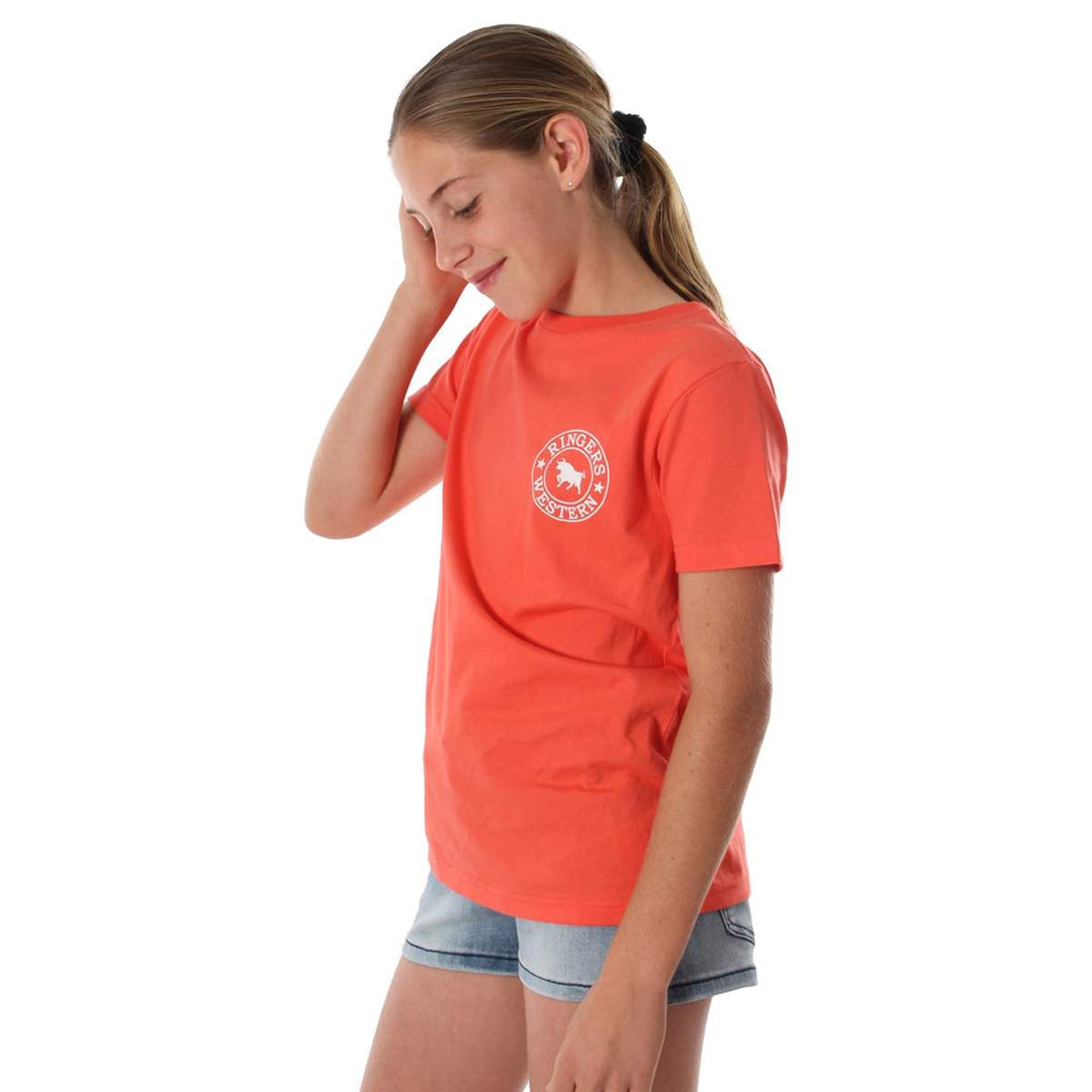 RINGERS WESTERN T-SHIRT 319201009 Signature Bull Kids Classic T-Shirt | Coral