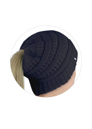 THOMAS COOK BOOTS AND CLOTHING BEANIE T1W2952BNE Womens Fancy Knit Beanie | Dark Davy
