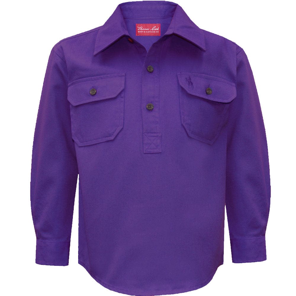 THOMAS COOK BOOTS AND CLOTHING Childrens TCP7100163 Kids Heavy Cotton Drill Shirt | Purple