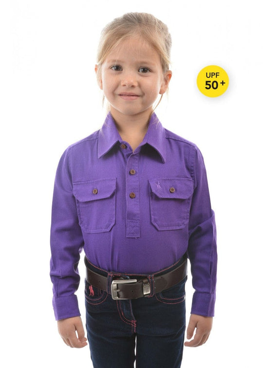 THOMAS COOK BOOTS AND CLOTHING Childrens TCP7100163 Kids Heavy Cotton Drill Shirt | Purple