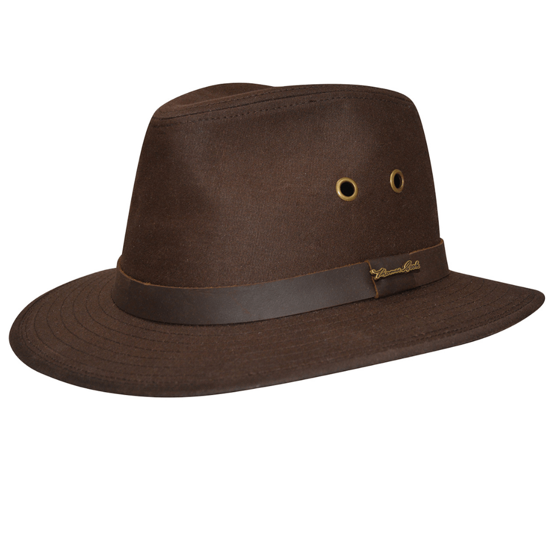 THOMAS COOK BOOTS AND CLOTHING HAT TCP19622408 Oilskin Hat | Dark Brown