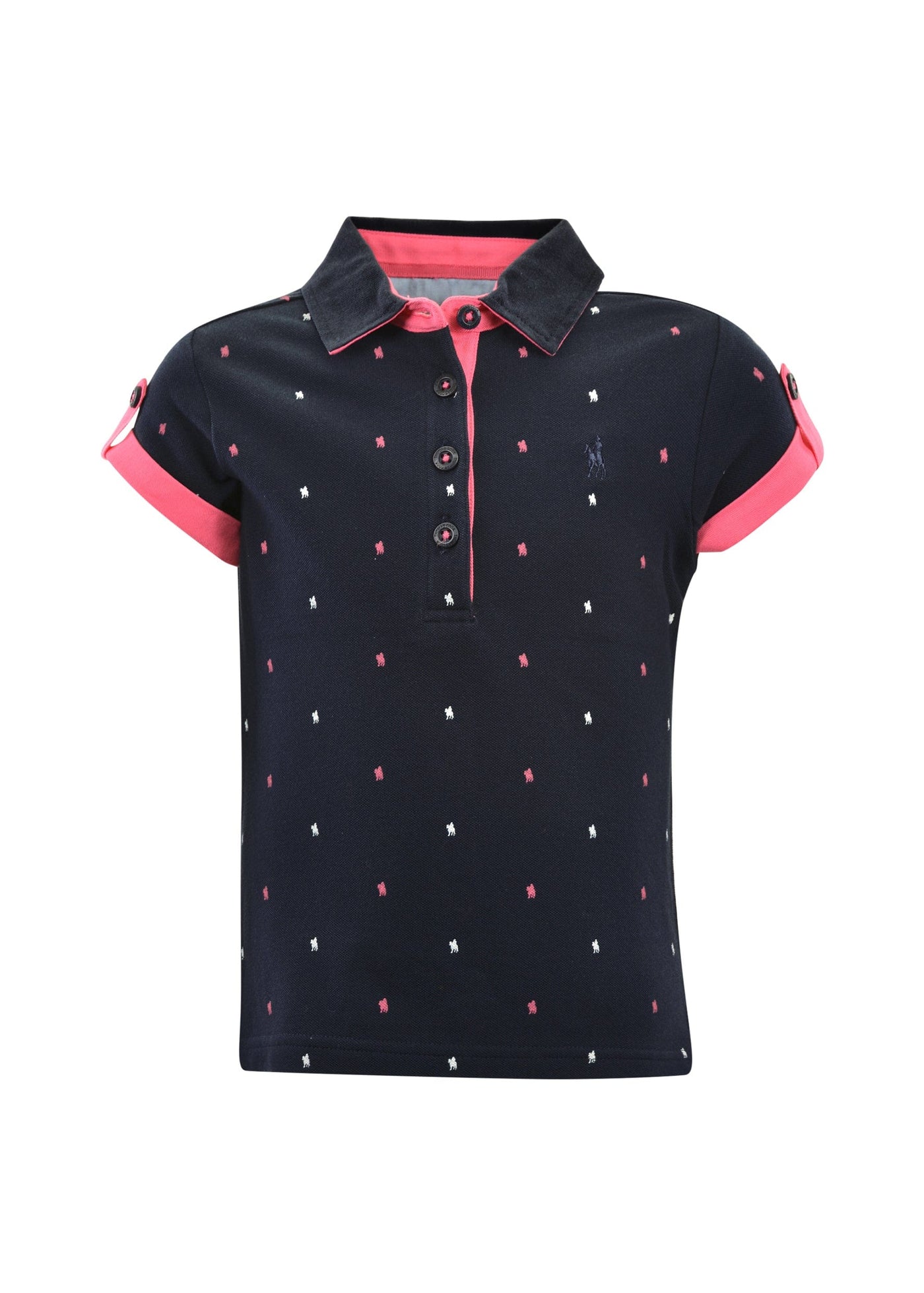 THOMAS COOK BOOTS AND CLOTHING POLO T1S5510063 Girl's Lucy Polo | Dark Navy/White/Pink