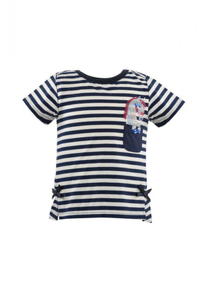 THOMAS COOK BOOTS AND CLOTHING SHIRT T1S5517078 Girls Evie Stripe Tee | Navy