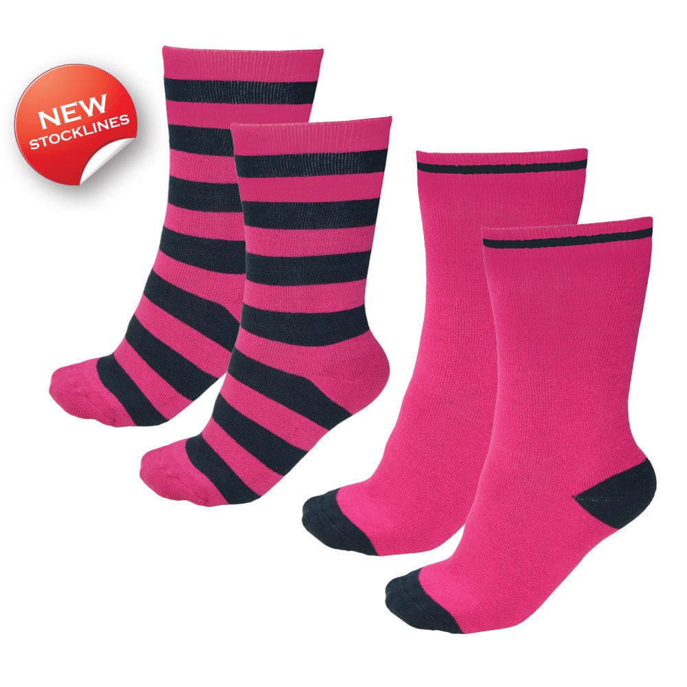 THOMAS COOK BOOTS AND CLOTHING SOCKS BRIGHT PINK/DARK NAVY / 2-7 TCP1992SOC Thermal Socks 2-Pack | Multiple Colours