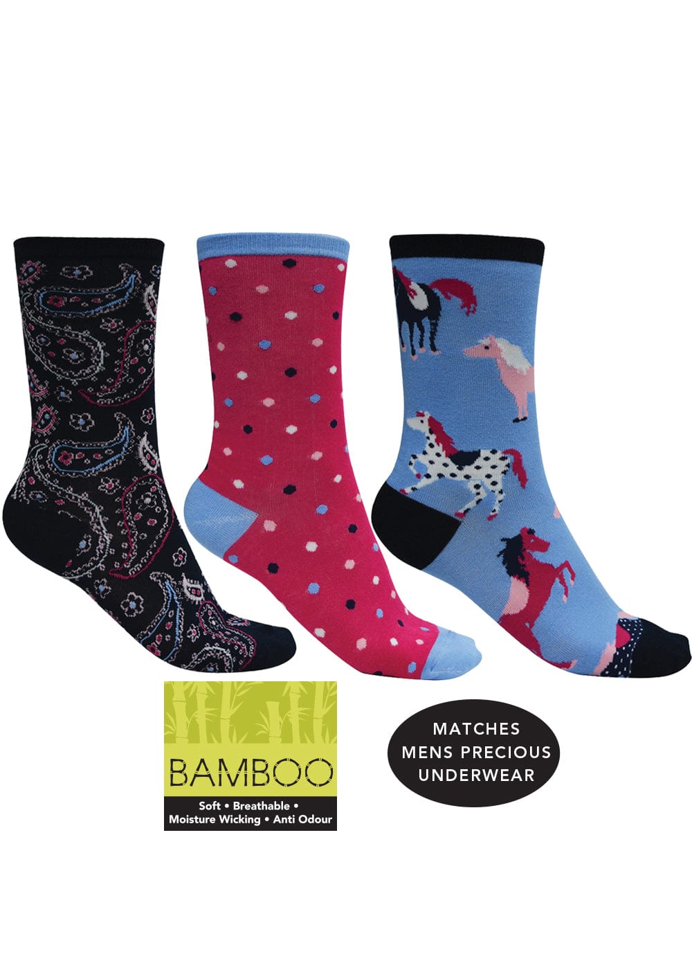 THOMAS COOK BOOTS AND CLOTHING SOCKS TCP1999SOC Bamboo Socks Three-Pack | Pink